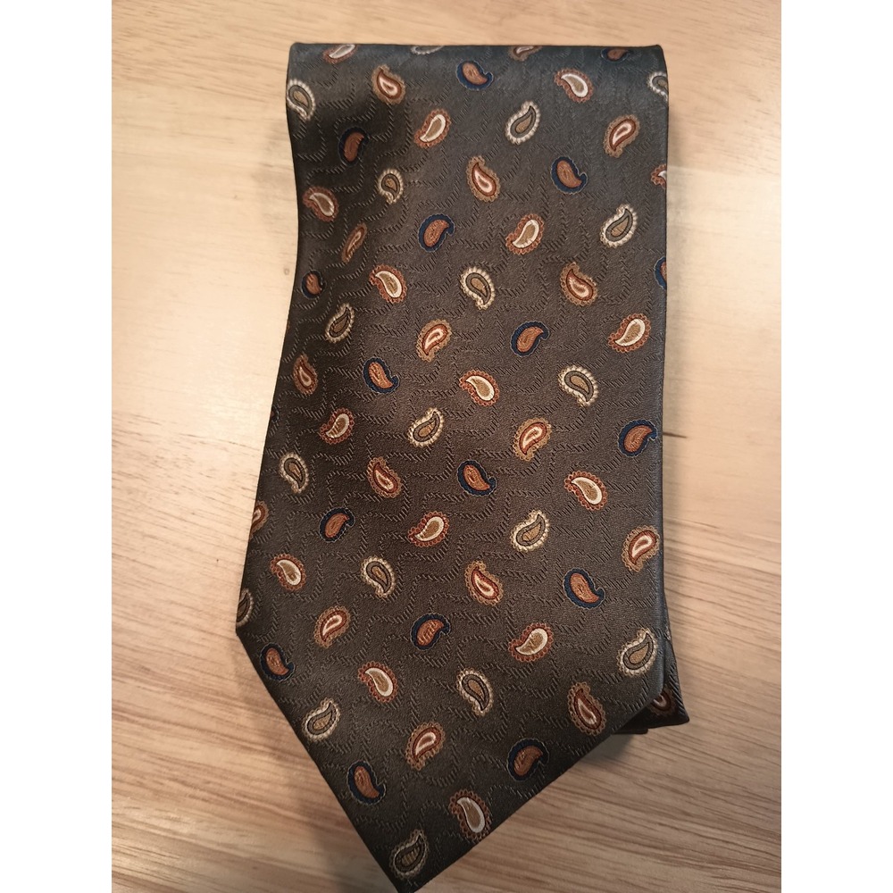 Hathaway Neck Tie‎ Silk Paisley Grey